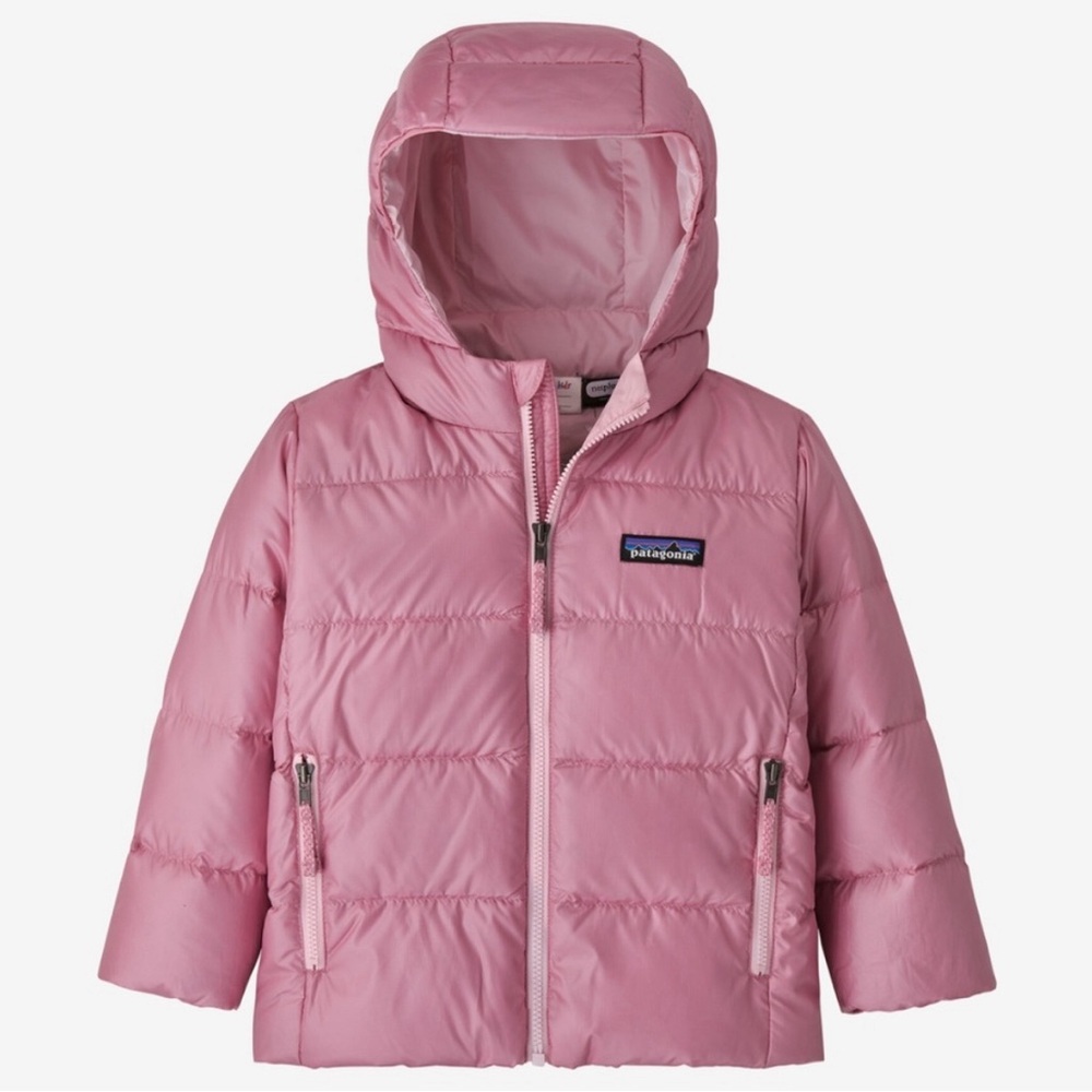 Patagonia Baby Hi-Loft Down Sweater Hoody 6-12 Months- Pink- NWT